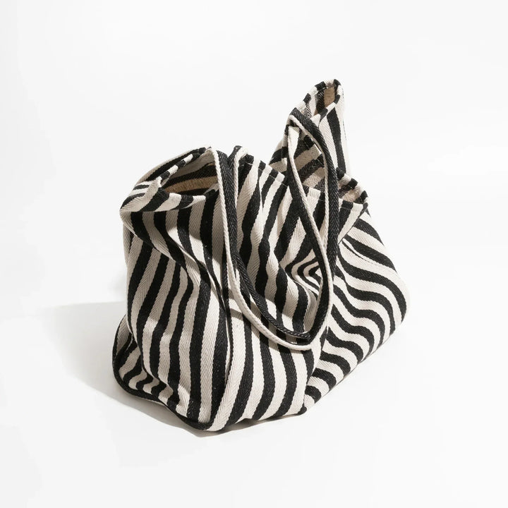 Striped Linen Tote Bag for Stylish Everyday Use-Orizon Depot