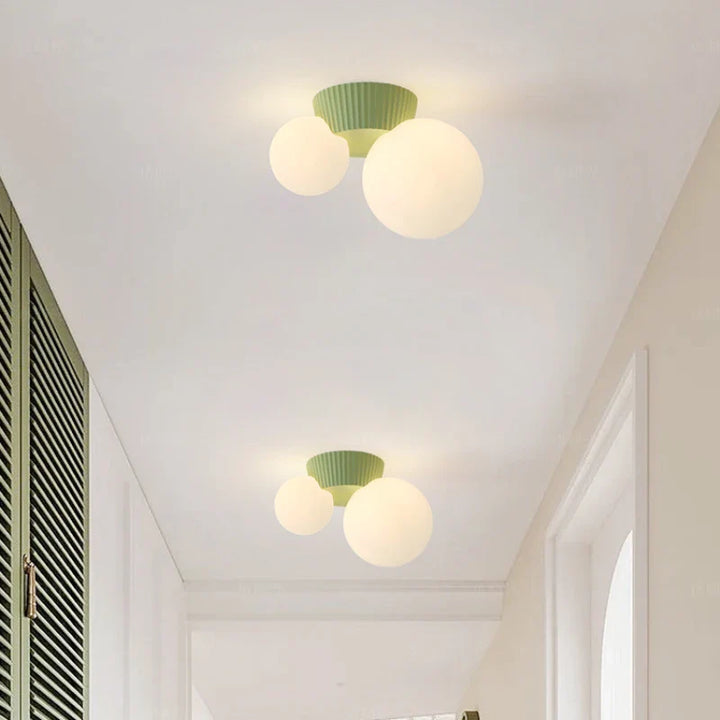 Modern French Double Globe Ceiling Light Fixture