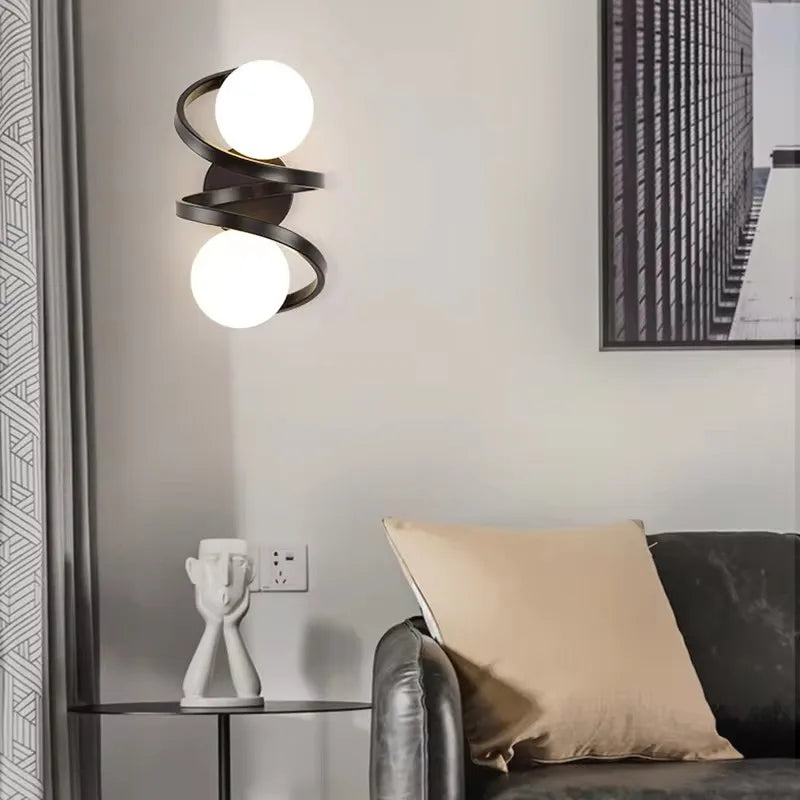 Modern Dual LED Globe Wall Light Fixture
