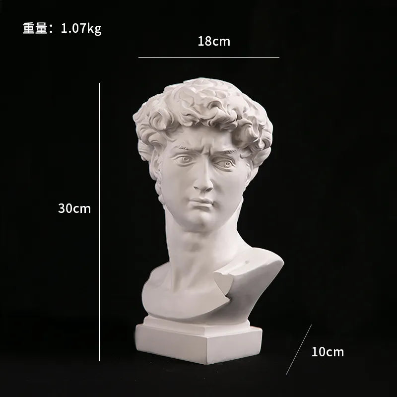 European Home Decor David Head Resin Statue - Modern Abstract Bust-Orizon Depot