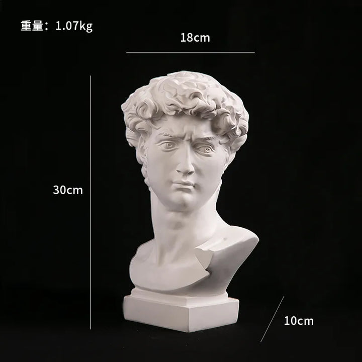 European Home Decor David Head Resin Statue - Modern Abstract Bust-Orizon Depot