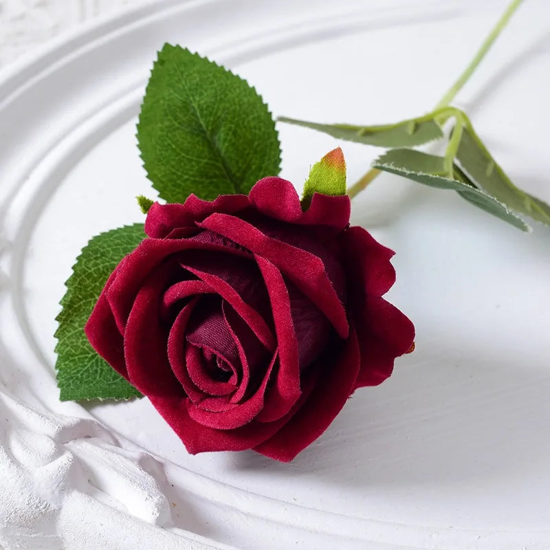 Realistic Velvet Silk Rose Bouquet - 20 Pieces-Orizon Depot