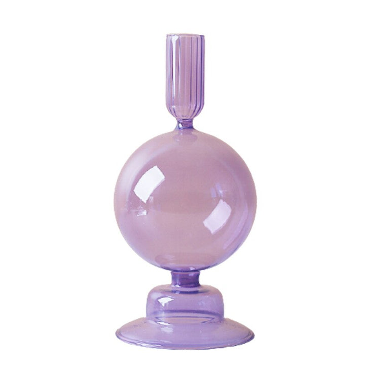 Lilac Glass Candle Holder - Elegant Home Décor Accent-Orizon Depot