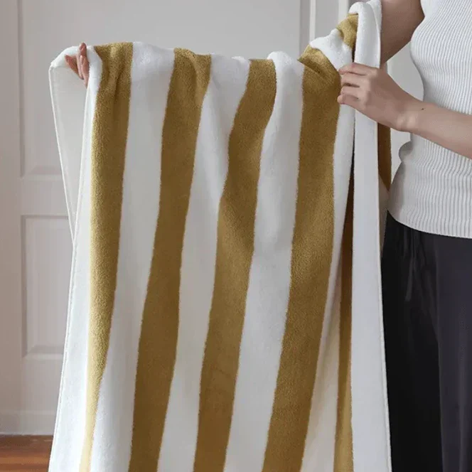 Retro Stripes Chunky Towel for Stylish Bathing and Beach Use-Orizon Depot