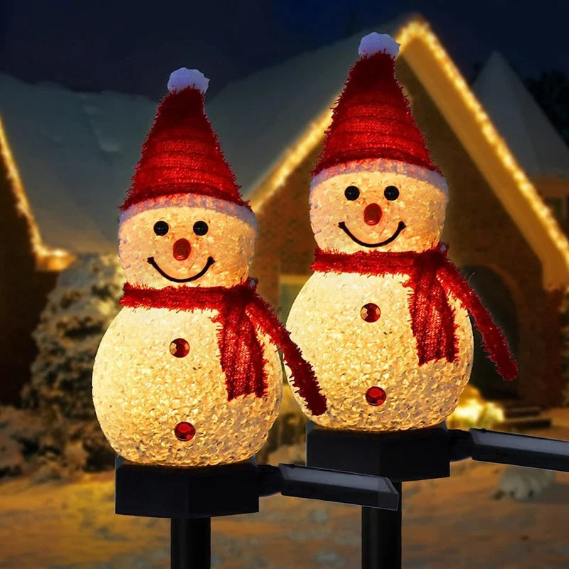 Christmas's Solar-Powered Snowman Outdoor Stake Lights for Decoration