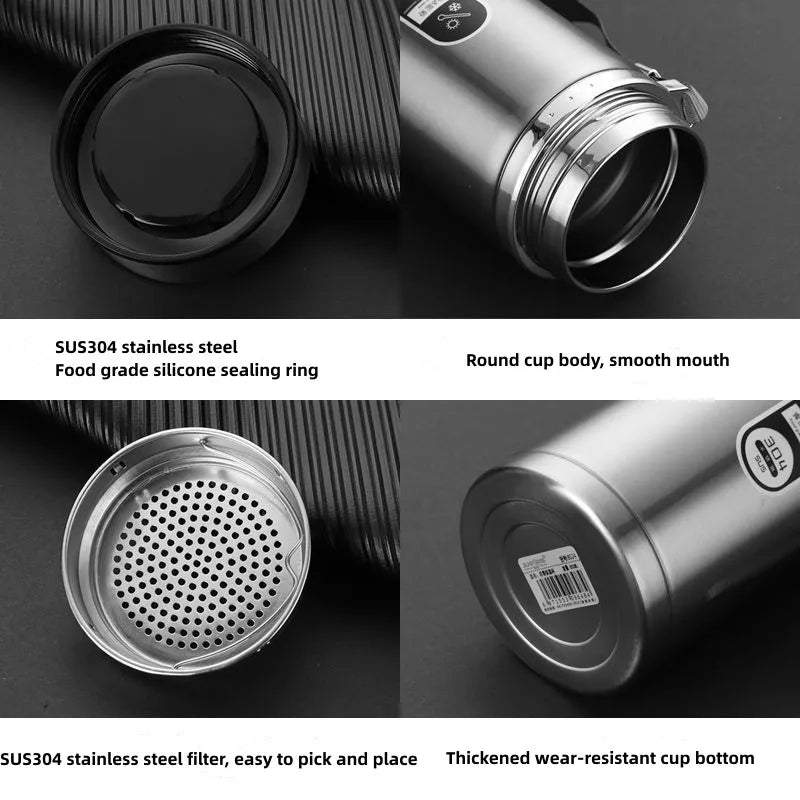 800ml-1L Stainless Steel Thermos – Portable Vacuum Flask with LED Display-Orizon Depot