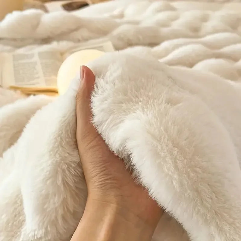 Reversible Cozy Blanket with Trendy Texture for Contemporary Spaces
