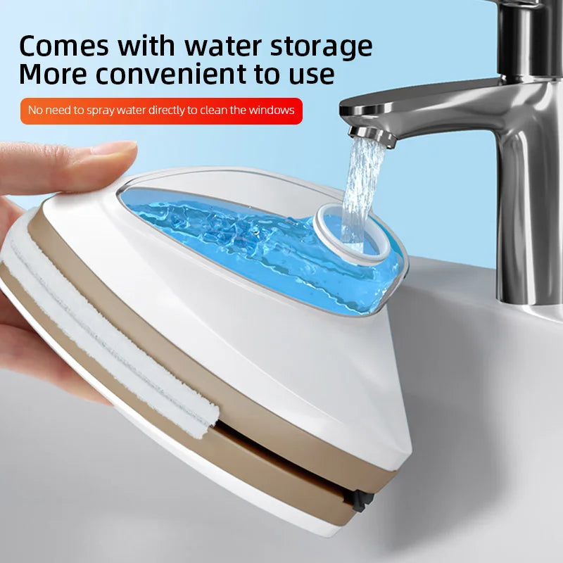 Magnetic Glass Window Cleaning Tool with Double-layer Wiper for Home