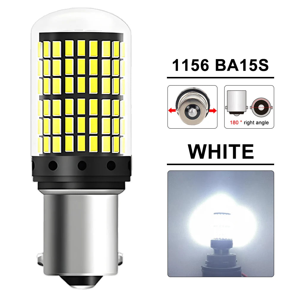 LED Signal Light Bulb Set for Car Turn Signal Tail Reverse Lights 6500K White