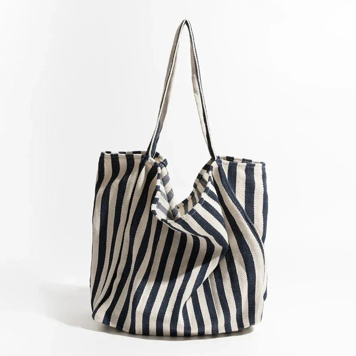 Striped Linen Tote Bag for Stylish Everyday Use-Orizon Depot