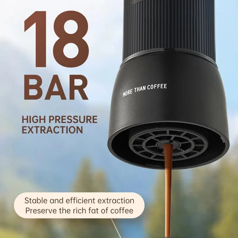 Portable 18 Bar Coffee Machine, Hand Pressure Operation for Camping-Orizon Depot