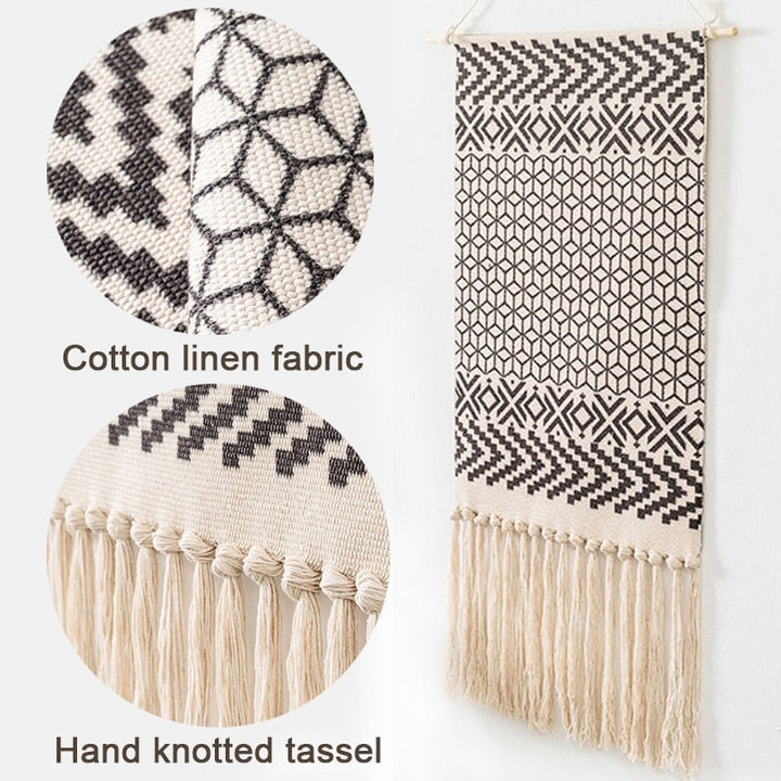 Bohemian Macrame Wall Tapestry, Handcrafted Cotton Linen Decor-Orizon Depot