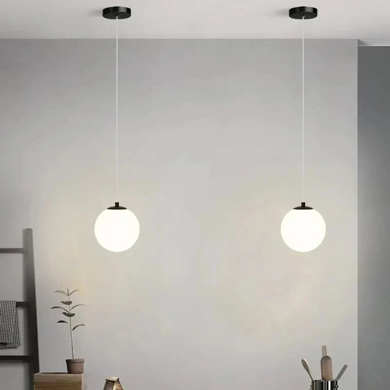 Nordic Modern Glass Globe Pendant Light Fixture