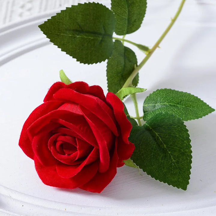 Realistic Velvet Silk Rose Bouquet - 20 Pieces-Orizon Depot