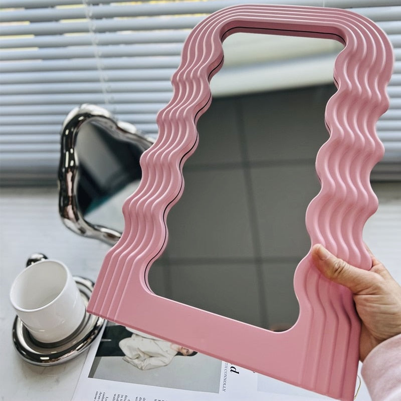 Wave Shock Retro Mirror - Stylish Reflective Decor for Any Space-Orizon Depot