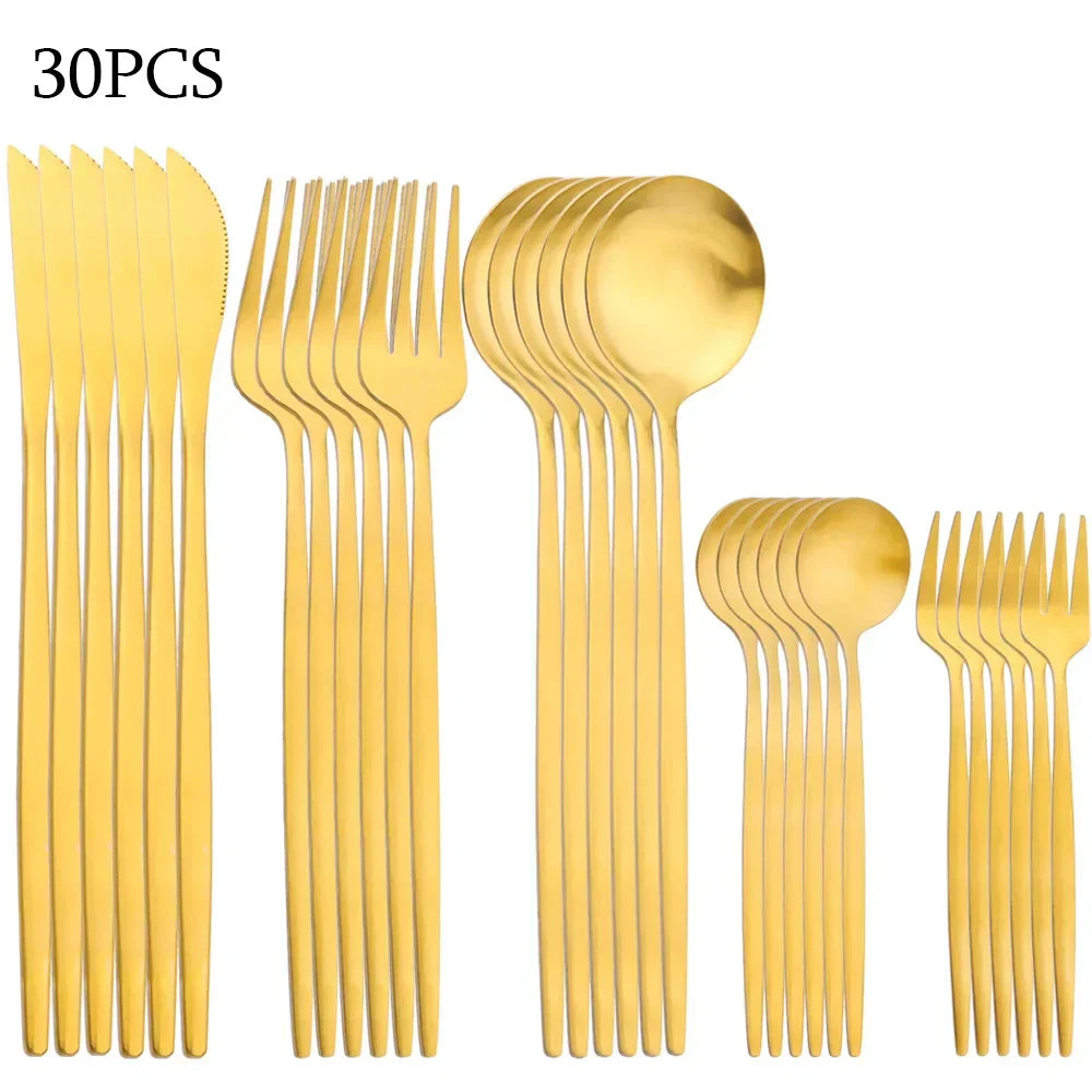 Refined 30-Piece Cutlery Set for Elegant Dining and Entertaining-Orizon Depot