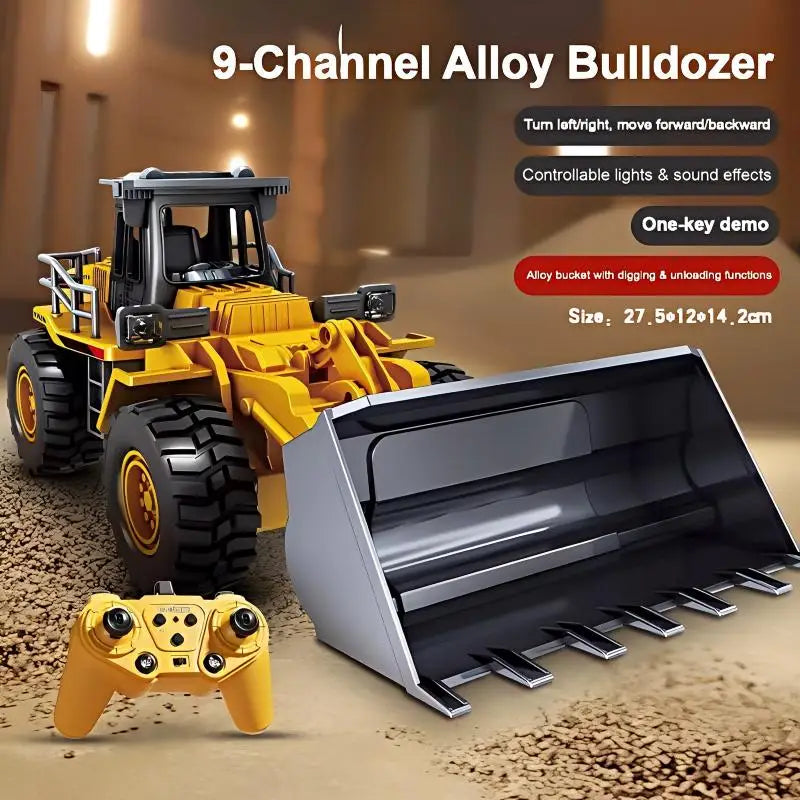 Remote Control Excavator Toy Car with Lights & Sound for Kids