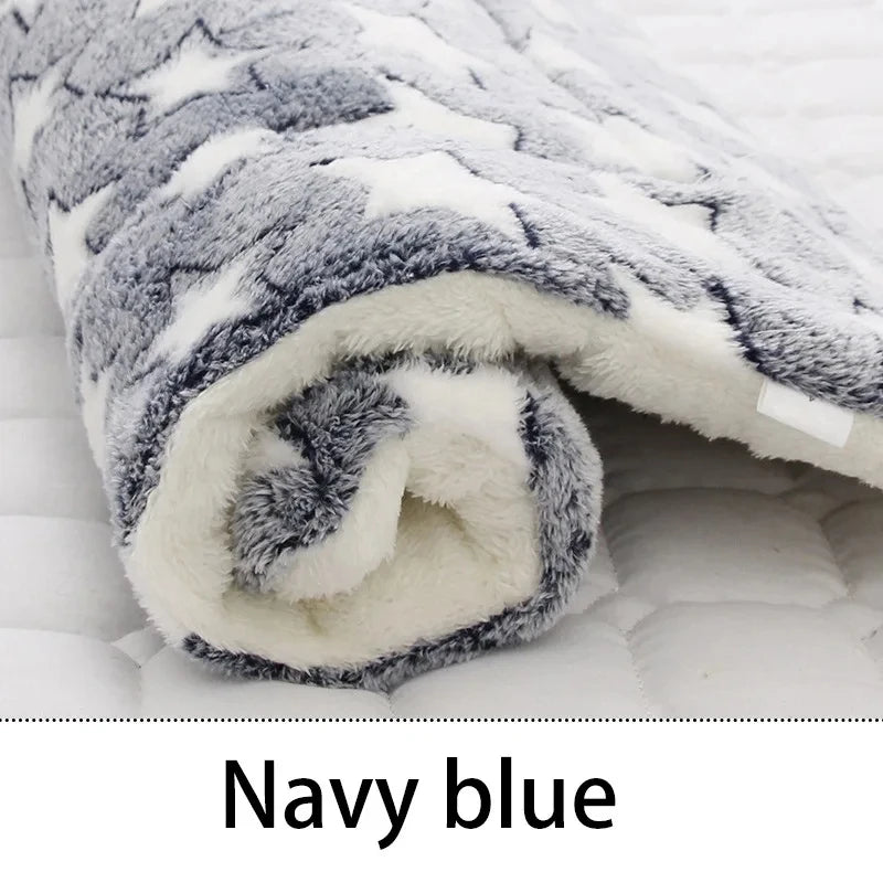 Cozy Flannel Pet Sleeping Mat for Dogs and Cats - Winter Bed Cushion
