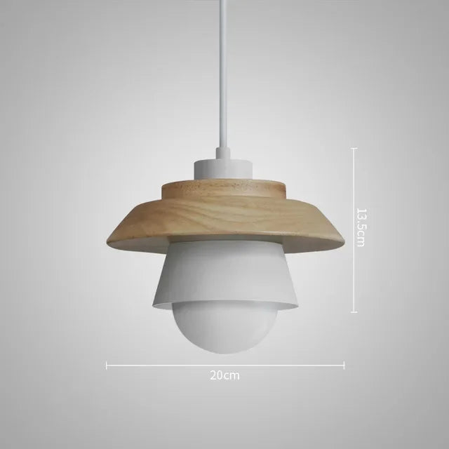 Colorful Macaron Design Nordic Wood Pendant Light