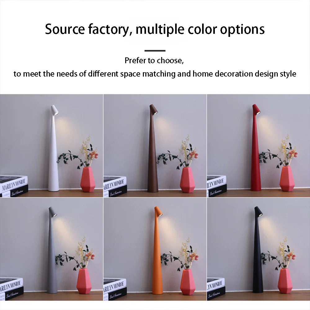 Rechargeable Touch Dimmable LED Table Lamp for Modern Spaces