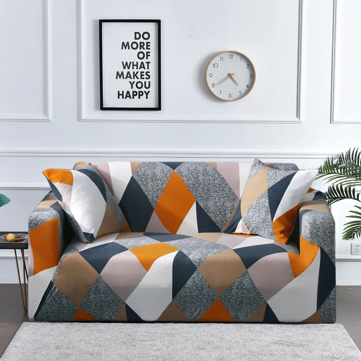 Elastic Flower Printed Sofa Cover - Spandex Furniture Protector for Home