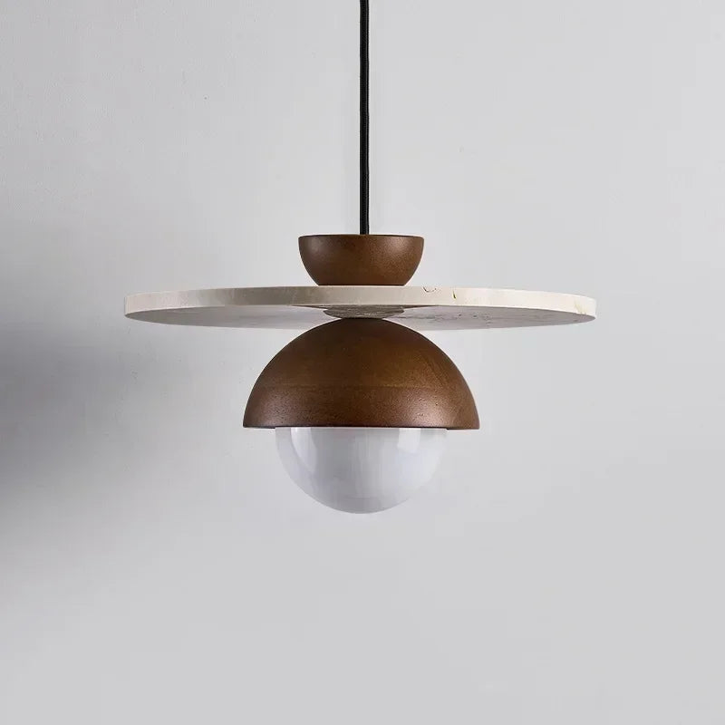 Walnut & Stone LED Pendant Light for Modern Home Decor