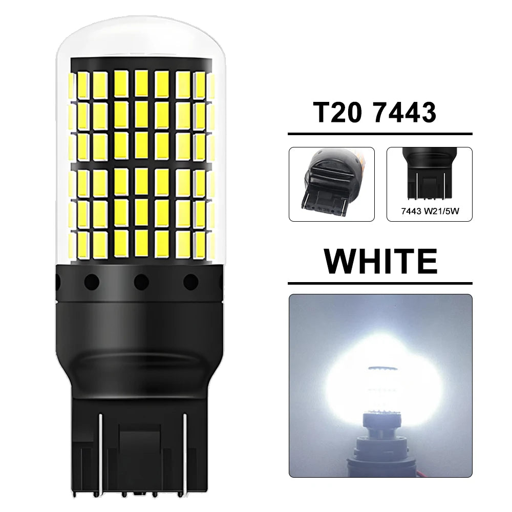 LED Signal Light Bulb Set for Car Turn Signal Tail Reverse Lights 6500K White