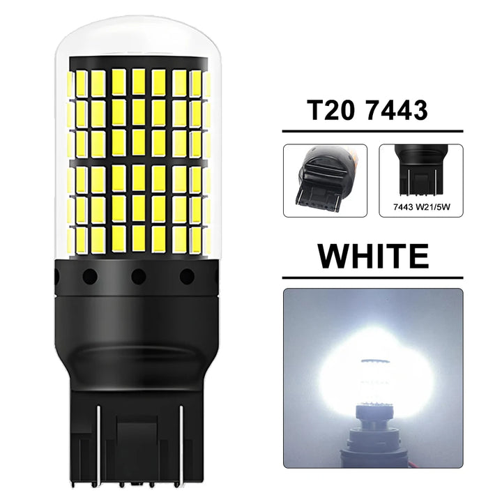 LED Signal Light Bulb Set for Car Turn Signal Tail Reverse Lights 6500K White