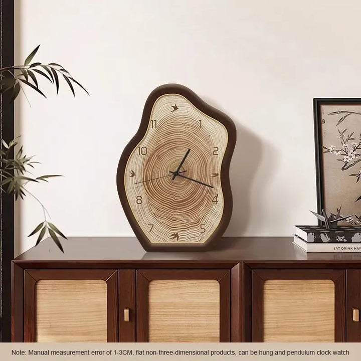 Rustic Annual Ring Clock | Natural Wood Design for Home Decor