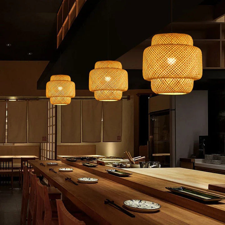 Handwoven Bamboo Pendant Lamp | Natural Rattan Light Fixture
