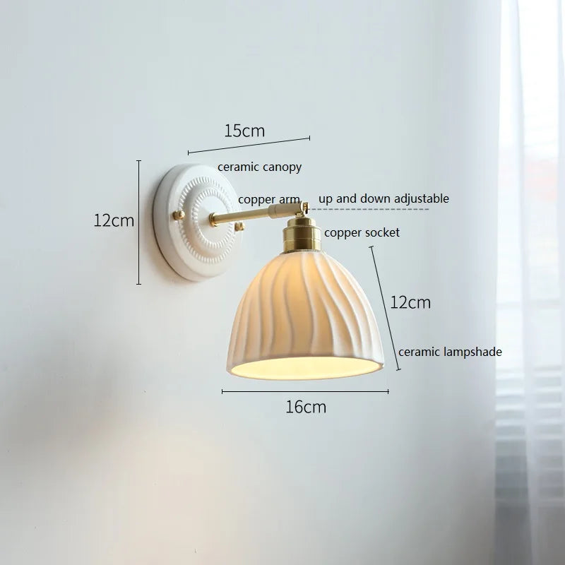 Vintage Cream Ceramic Wall Lamp | Elegant Lighting for Modern Homes