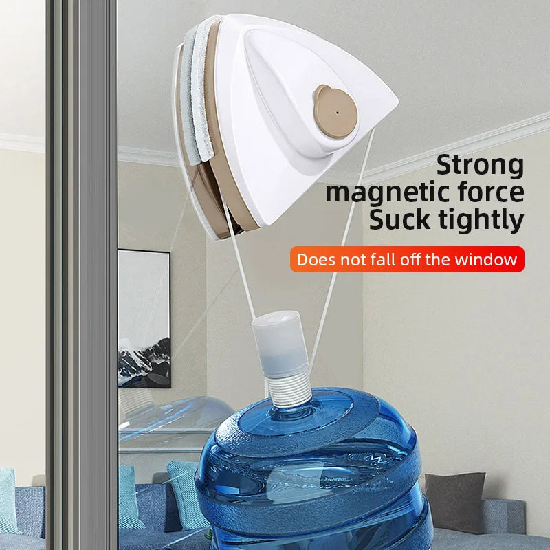 Magnetic Glass Window Cleaning Tool with Double-layer Wiper for Home