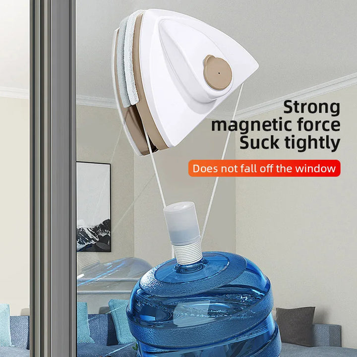 Magnetic Glass Window Cleaning Tool with Double-layer Wiper for Home
