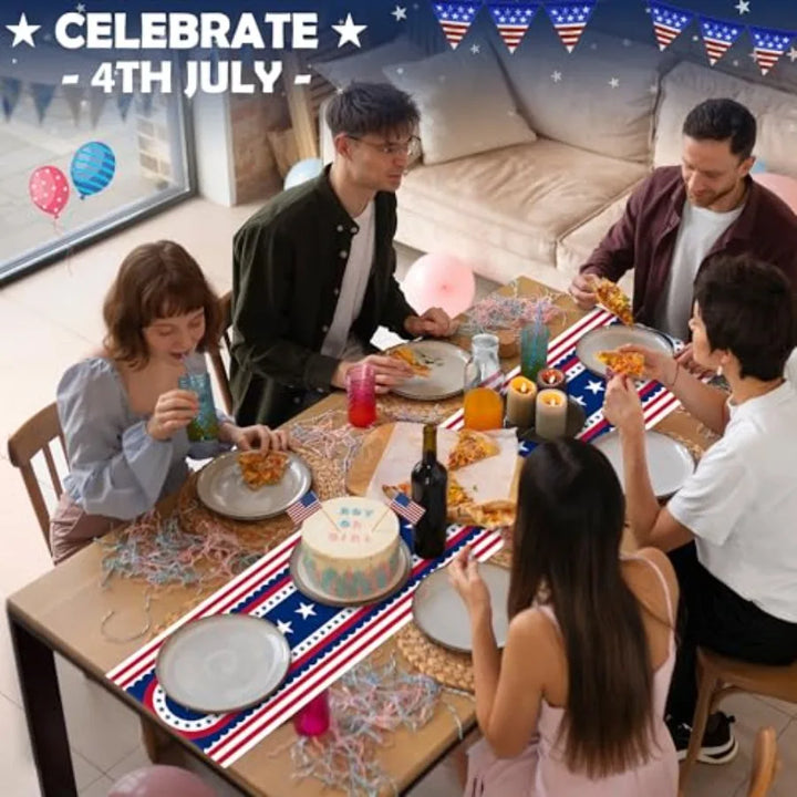 Patriotic Stars Table Runner for 4th of July Decor