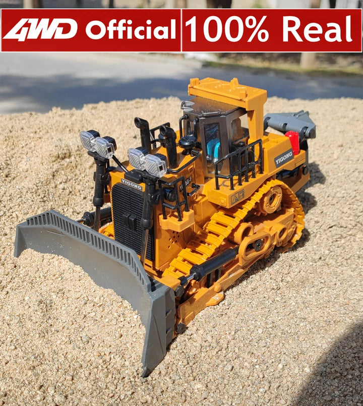 Remote Control 4WD Excavator Dump Truck Bulldozer Toy for Kids