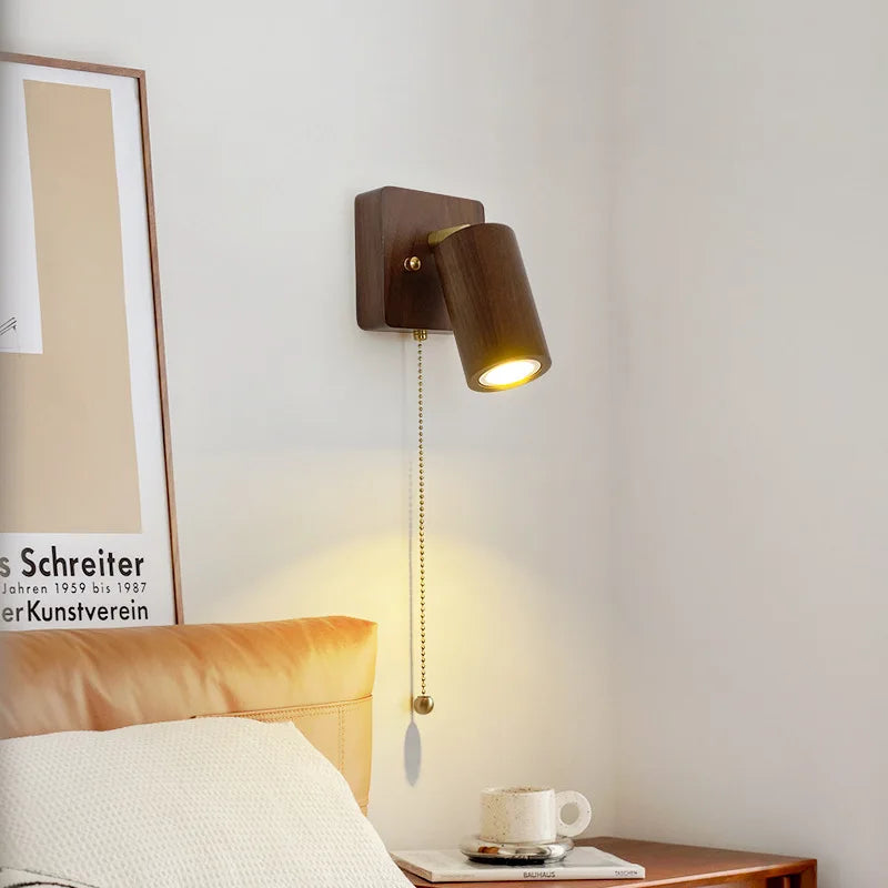 Retro Walnut LED Wall Lamp - Stylish Lighting Fixture