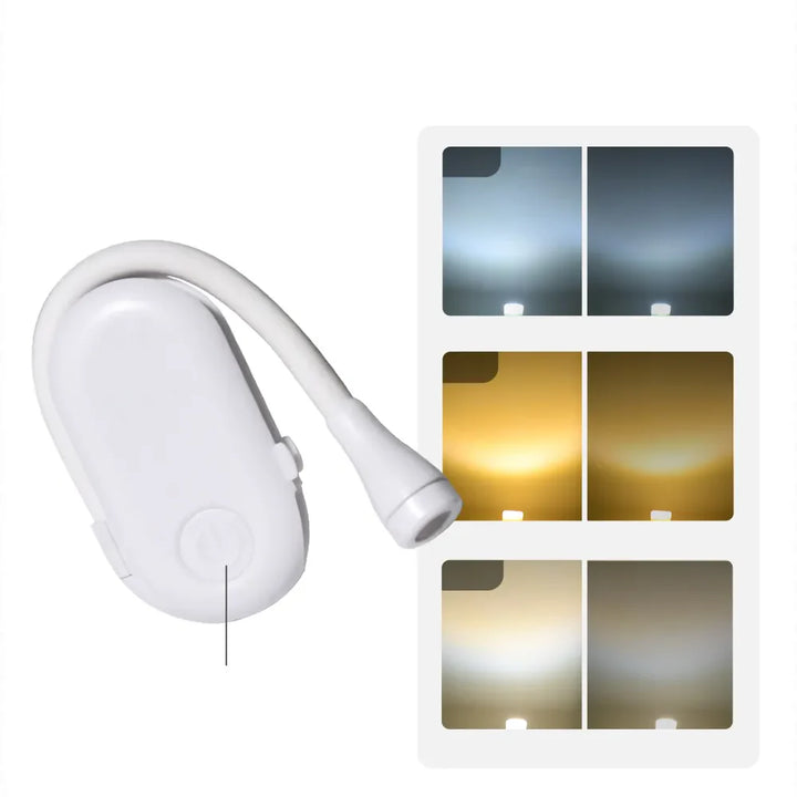 Portable Clip-On Mini Book Light - USB Rechargeable Dimmable LED Lamp-Orizon Depot