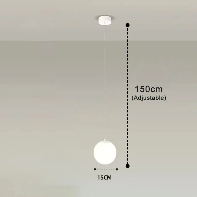 Nordic Modern Glass Globe Pendant Light Fixture
