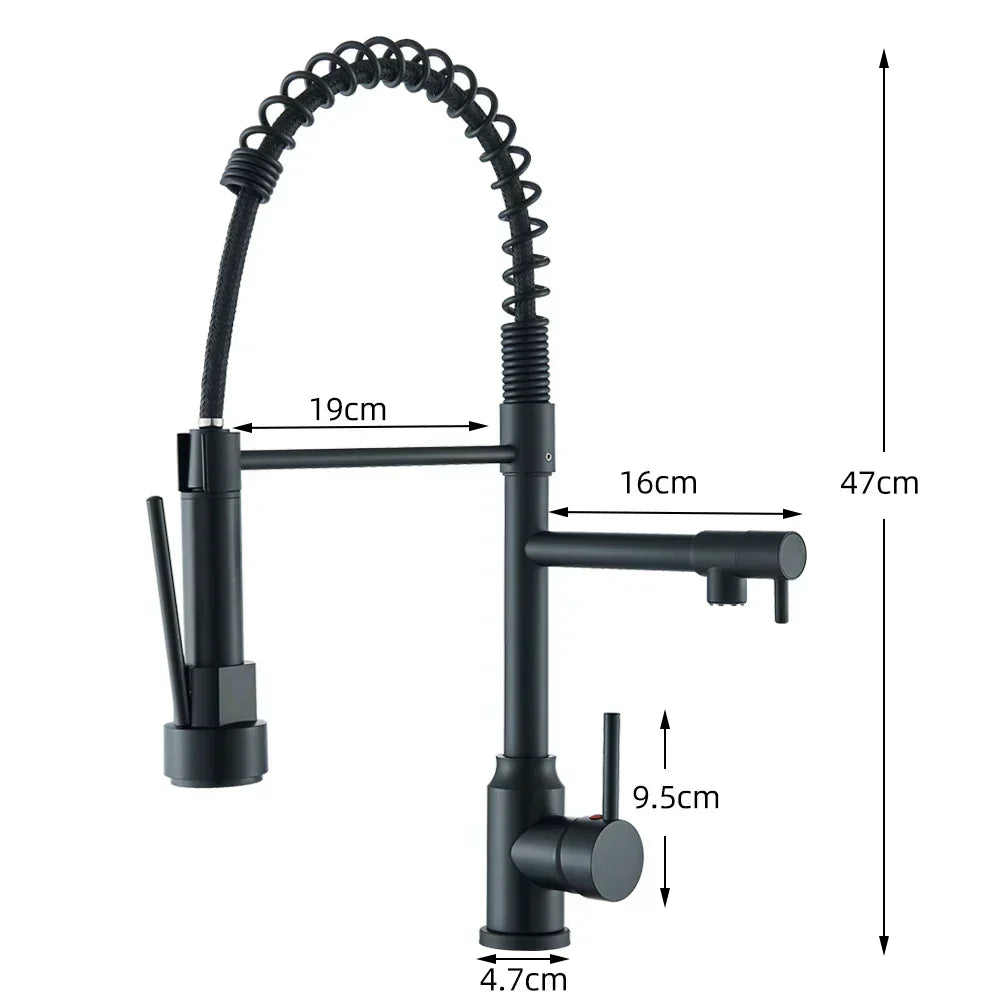 Dual Outlet Kitchen Faucet – SpringFlow Design for Versatile Use-Orizon Depot