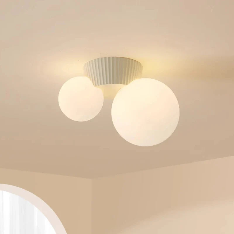 Modern French Double Globe Ceiling Light Fixture