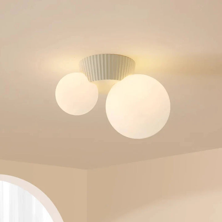 Modern French Double Globe Ceiling Light Fixture