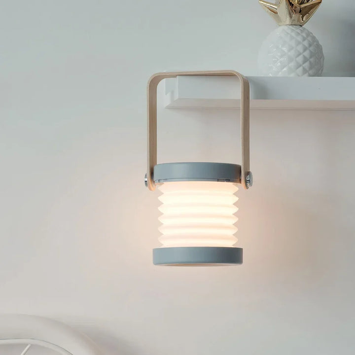 Portable Wooden Handle Lantern | Rechargeable Folding Table Lamp