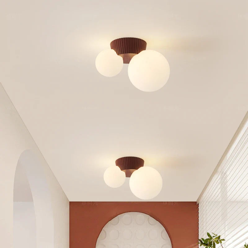 Modern French Double Globe Ceiling Light Fixture