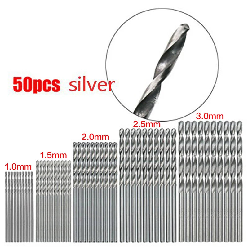 Titanium Coated HSS Drill Bits Set - 100/50 Pcs High Speed Steel Tools