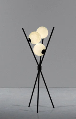 Modern 3D Moon Floor Lamp with Tripod Stand and LED Lighting-Orizon Depot