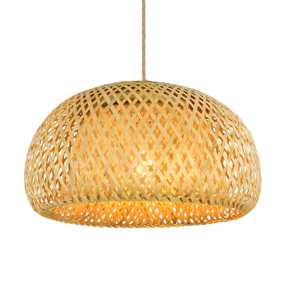 Handwoven Bamboo Pendant Lamp | Natural Rattan Light Fixture