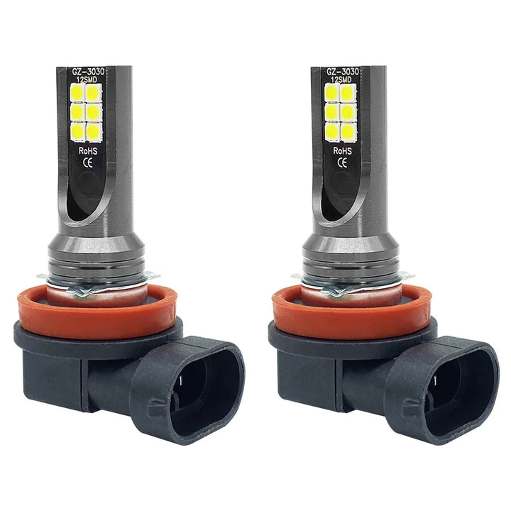2Pcs H8 H11 LED Bulbs Super Bright Car Fog Lights 12V 24V 6000K