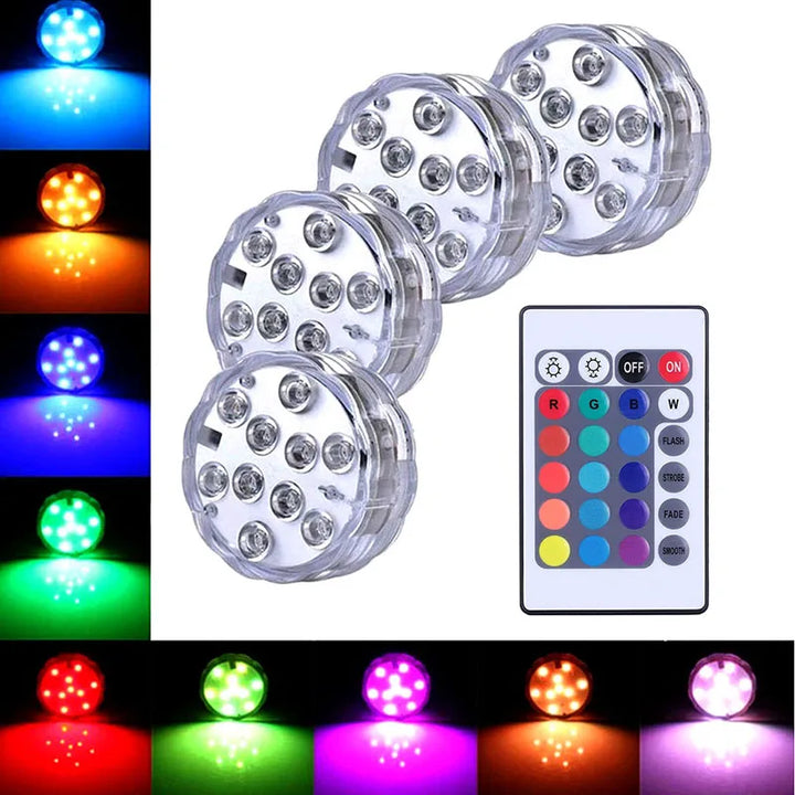 Underwater Pool Lighting with 10 LED Lights for Enhanced Ambiance-Orizon Depot