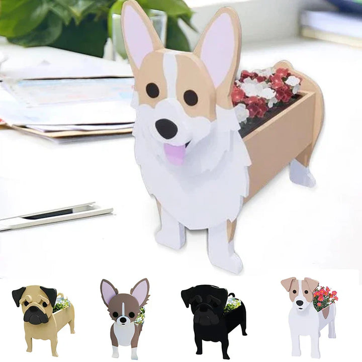 Dog Plant Container - Pawsome Flower Pot for Various Breeds-Orizon Depot