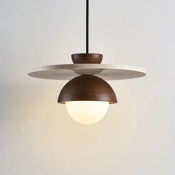 Walnut & Stone LED Pendant Light for Modern Home Decor